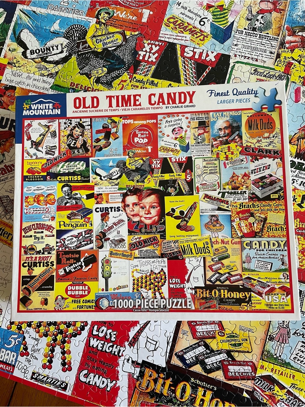 White Mountain 1000-Piece Jigsaw Puzzle Old Time Candy #1184 from 2015 24x30 in